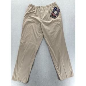 Vintage‎ SPORTIF Pants Mens XL Khaki Beige Stretch Fabric Waistband Straight NWT